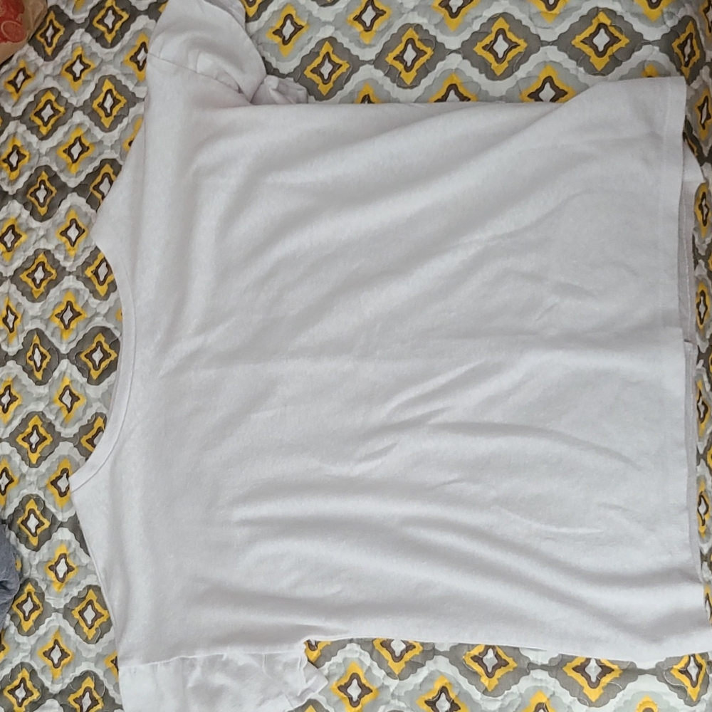 Loft, size small, white t-shirt, flowy, slightly sheer, butterfly sleeves